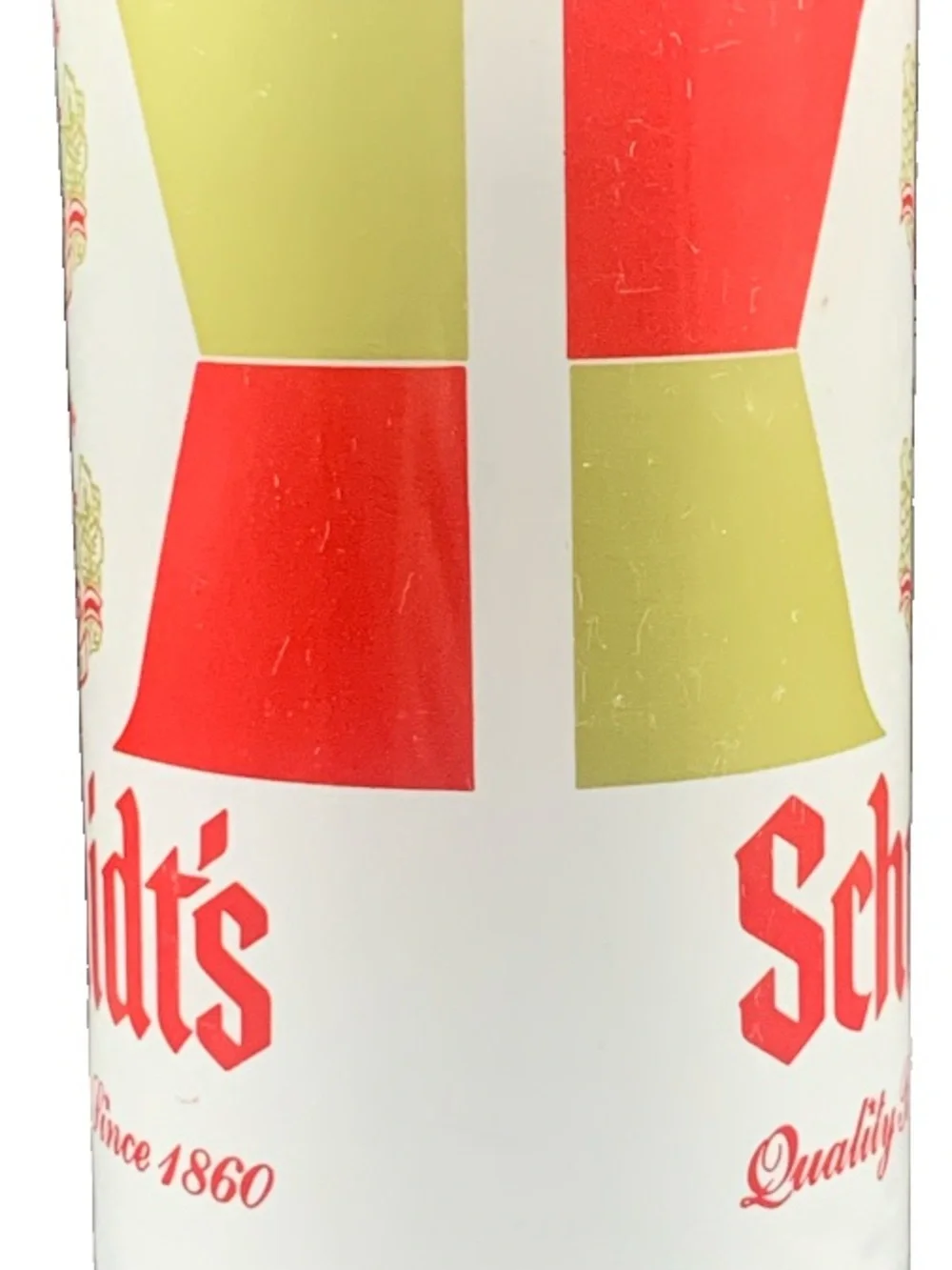 Vintage Beer Can Schmidt's Quality Ber Since 1860 Red Writing Pull Tab Empty